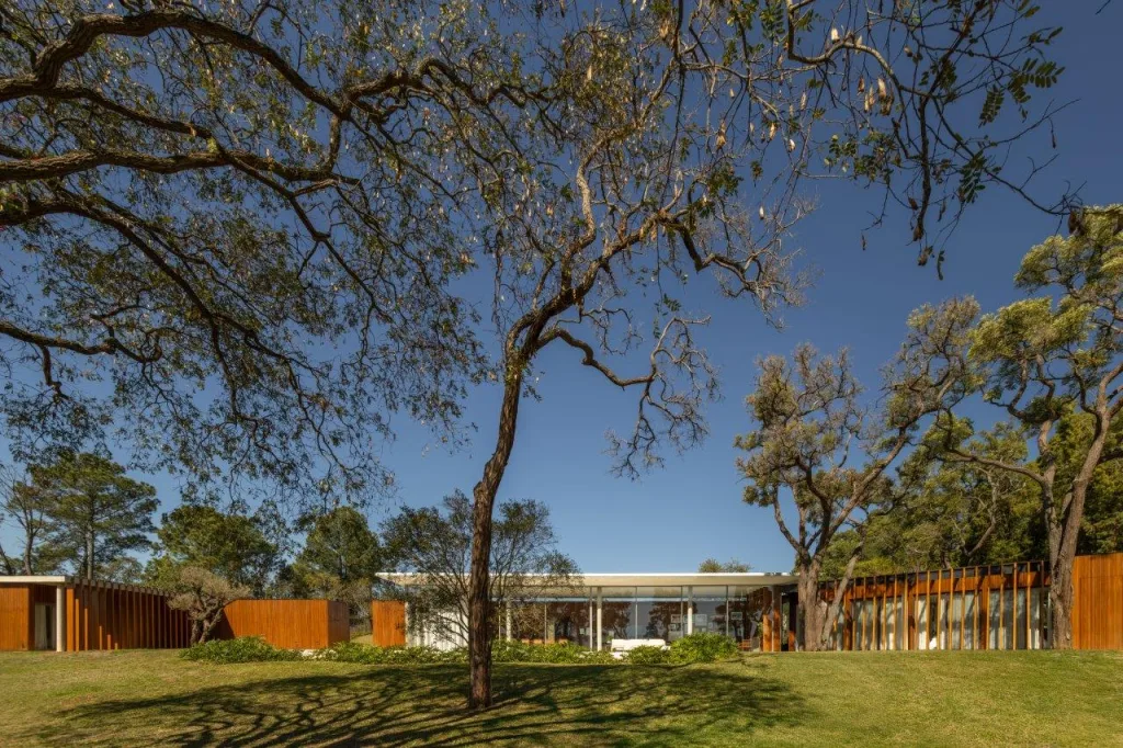 Casa CG valoriza árvore centenária e vista para o vale